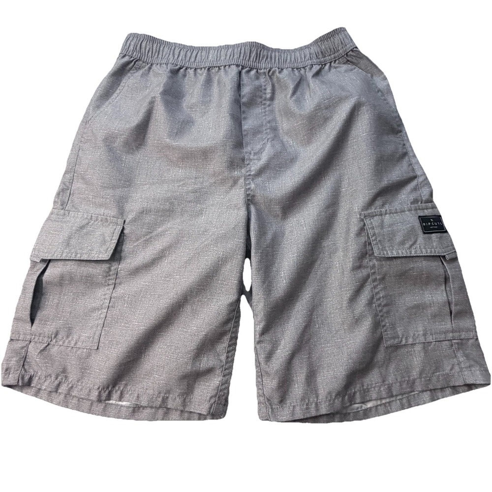 RIP‎ CURL Men's Shorts Light Gray Cargo Surf Fit Size Medium Beach Vacation Pool